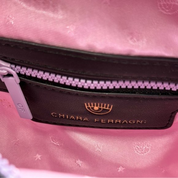 🆕 CHIARA FERRAGNI 🧿 NWOT Eye Star Mini Backpack, Black & Lilac - Picture 12 of 14